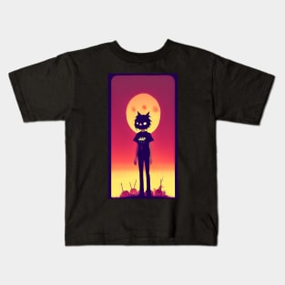 Halloween - Cat Face Kids T-Shirt